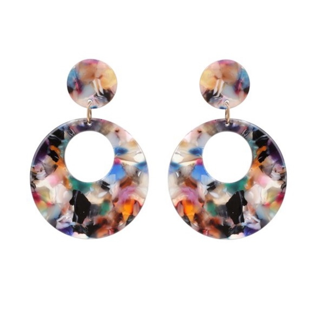 casa clara “Cardon” multicoloured resin earrings